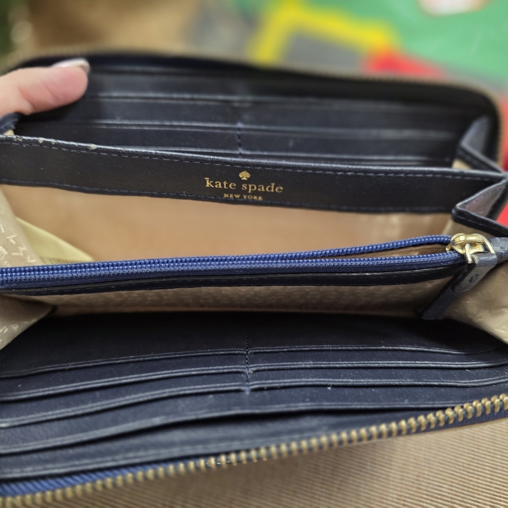 Kate Spade Blue Plaid Wallet - Picture 3 of 9